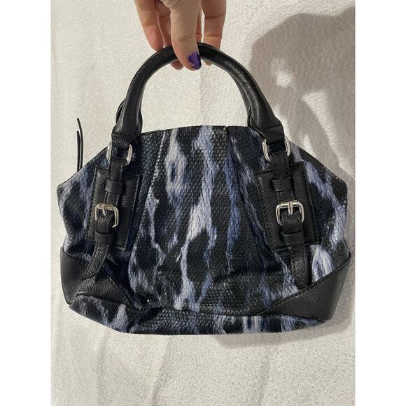 SIMPLY VERA WANG Faux Snakeskin Hobo Blue & Black purse Small - Picture 4 of 7